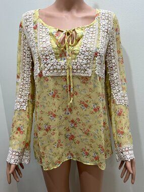 Gorgeous silk Sundance Catalog top XS